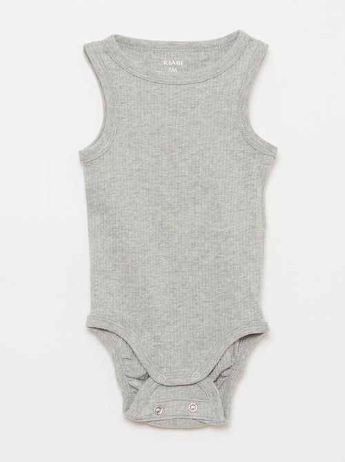 Setje met 3 effen meegroeirompertjes met schouderbandjes - Kiabi