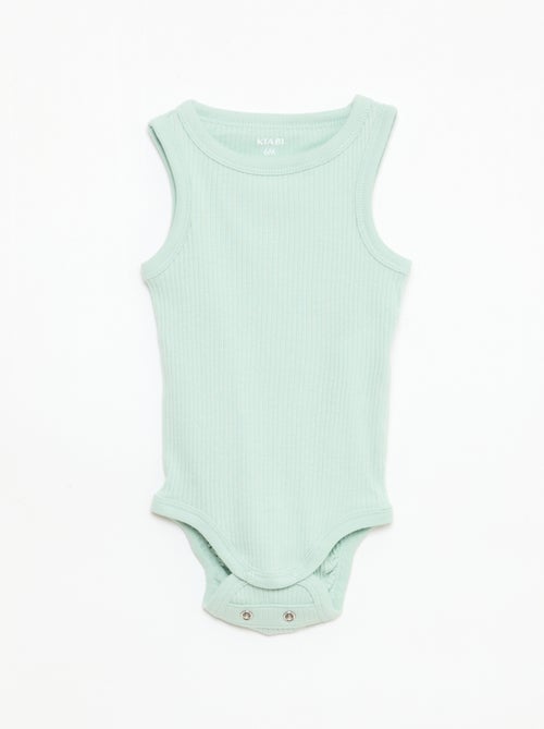 Setje met 3 effen meegroeirompertjes met schouderbandjes - Kiabi