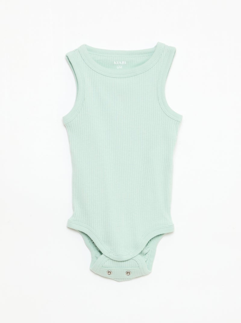 Setje met 3 effen meegroeirompertjes met schouderbandjes Geel - Kiabi