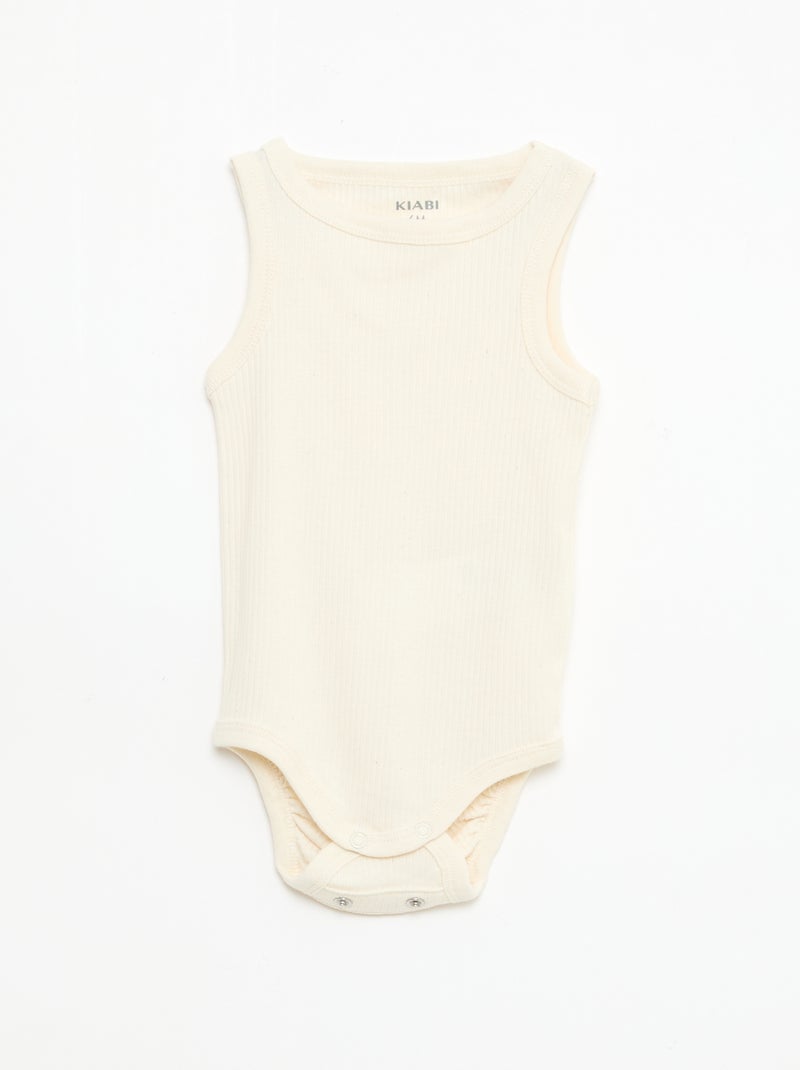 Setje met 3 effen meegroeirompertjes met schouderbandjes Geel - Kiabi