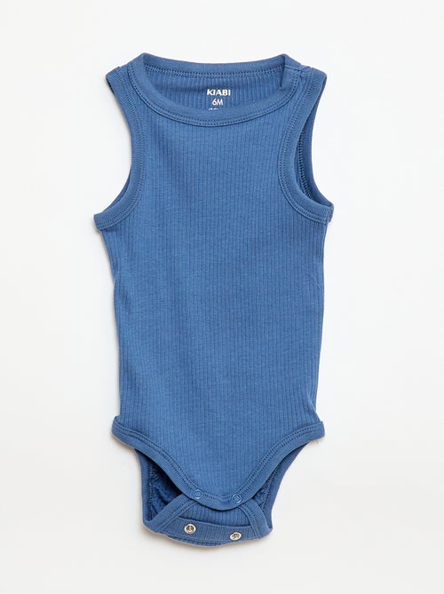 Setje met 3 effen meegroeirompertjes met schouderbandjes - Kiabi