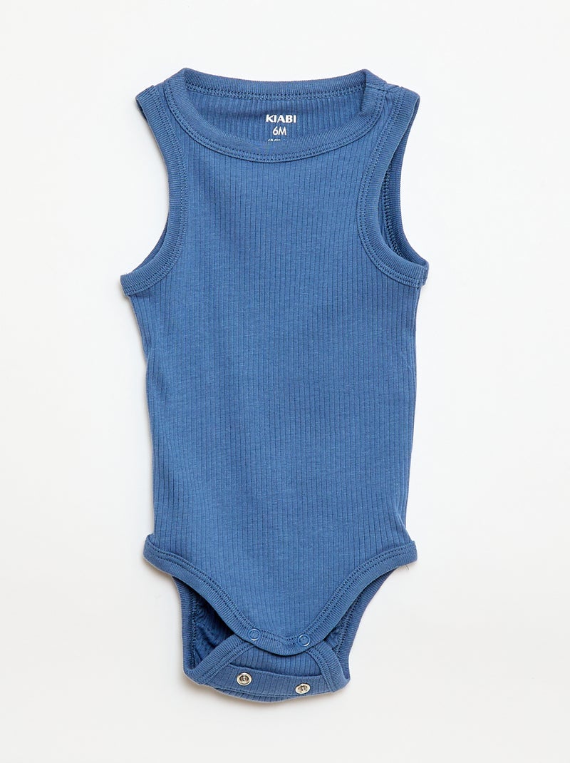 Setje met 3 effen meegroeirompertjes met schouderbandjes Groen - Kiabi