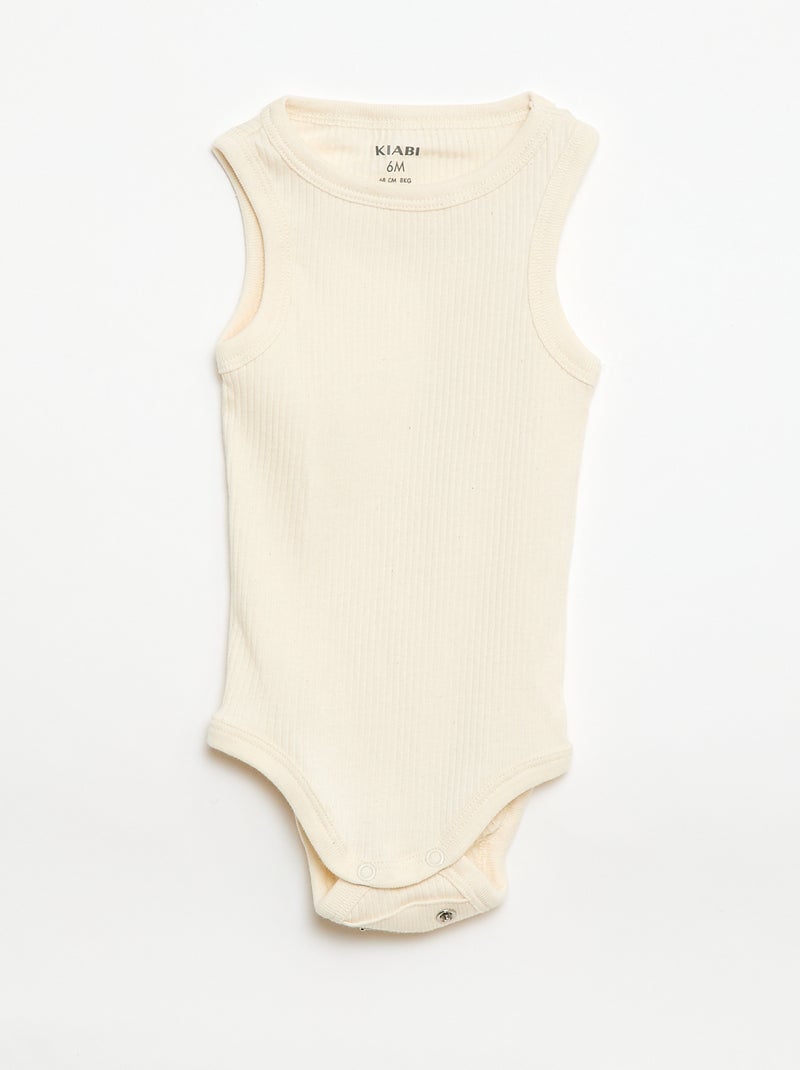 Setje met 3 effen meegroeirompertjes met schouderbandjes Groen - Kiabi