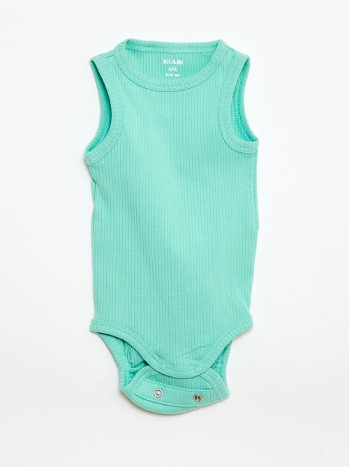 Setje met 3 effen meegroeirompertjes met schouderbandjes - Kiabi