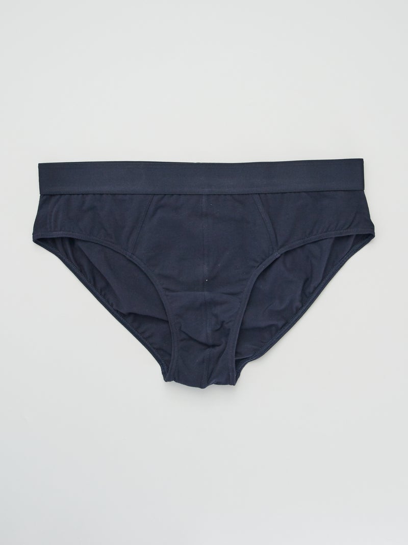 Setje met 3 effen slips BLAUW - Kiabi