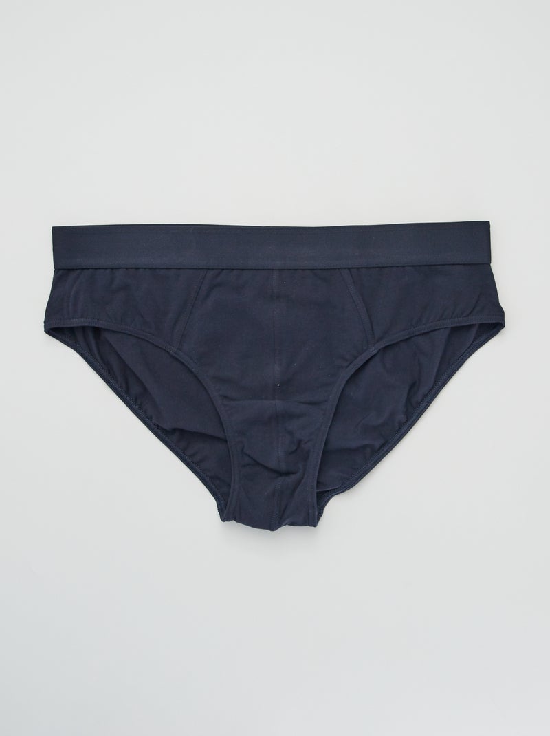 Setje met 3 effen slips BLAUW - Kiabi