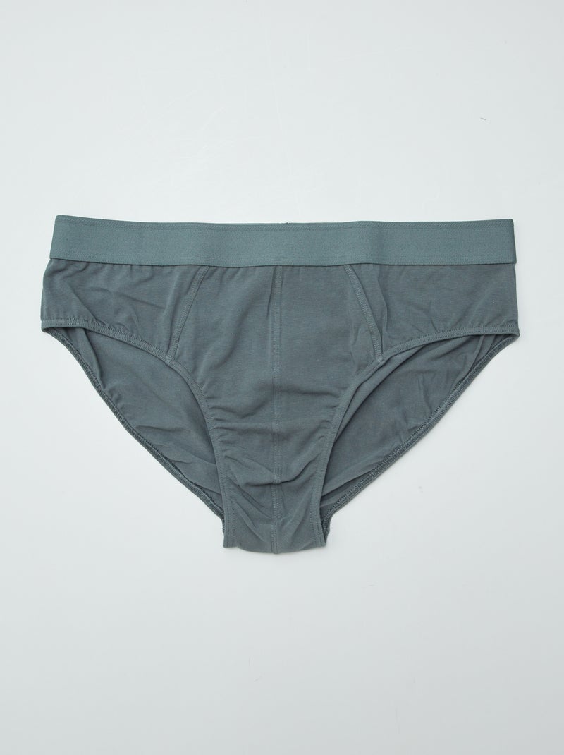 Setje met 3 effen slips GROEN - Kiabi