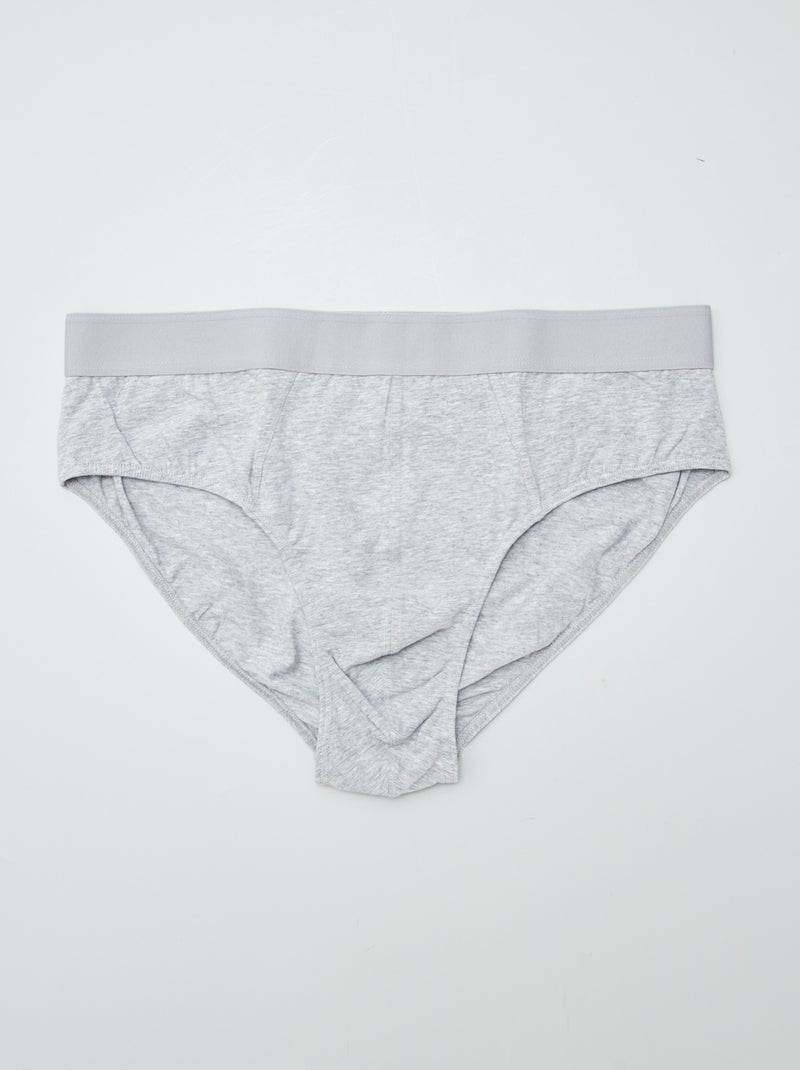 Setje met 3 effen slips GROEN - Kiabi