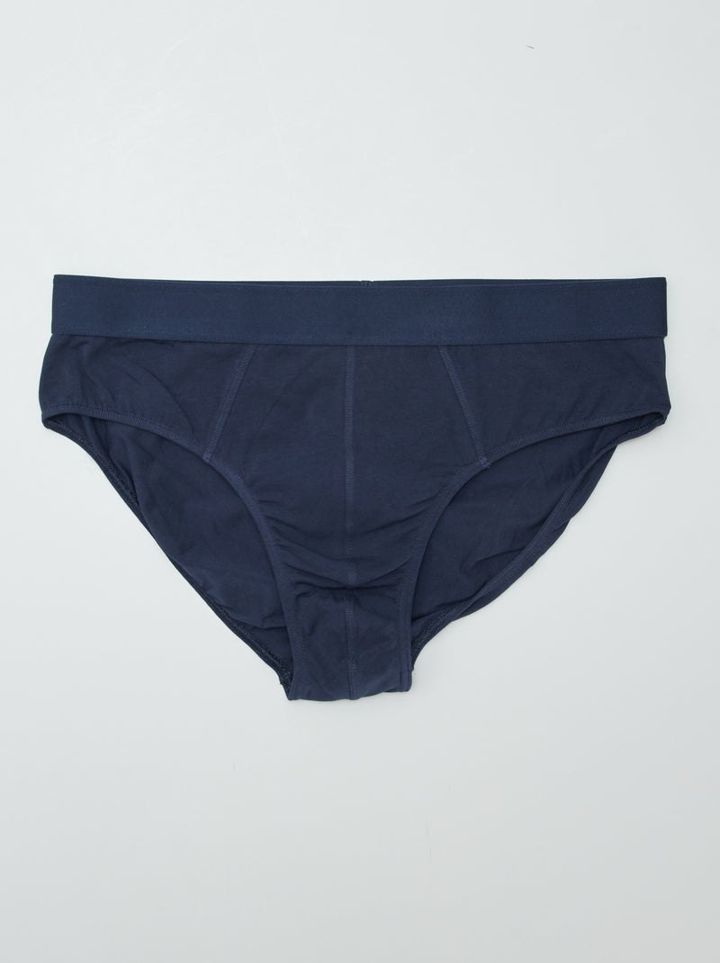 Setje met 3 effen slips KAKI - Kiabi