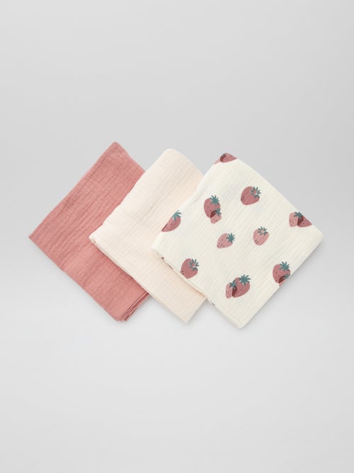 Setje met 3 hydrofiele doeken - Kiabi