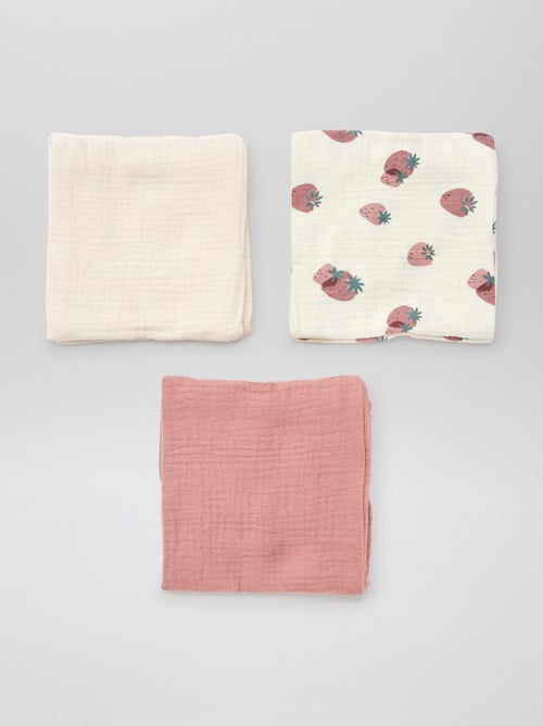 Setje met 3 hydrofiele doeken - Kiabi