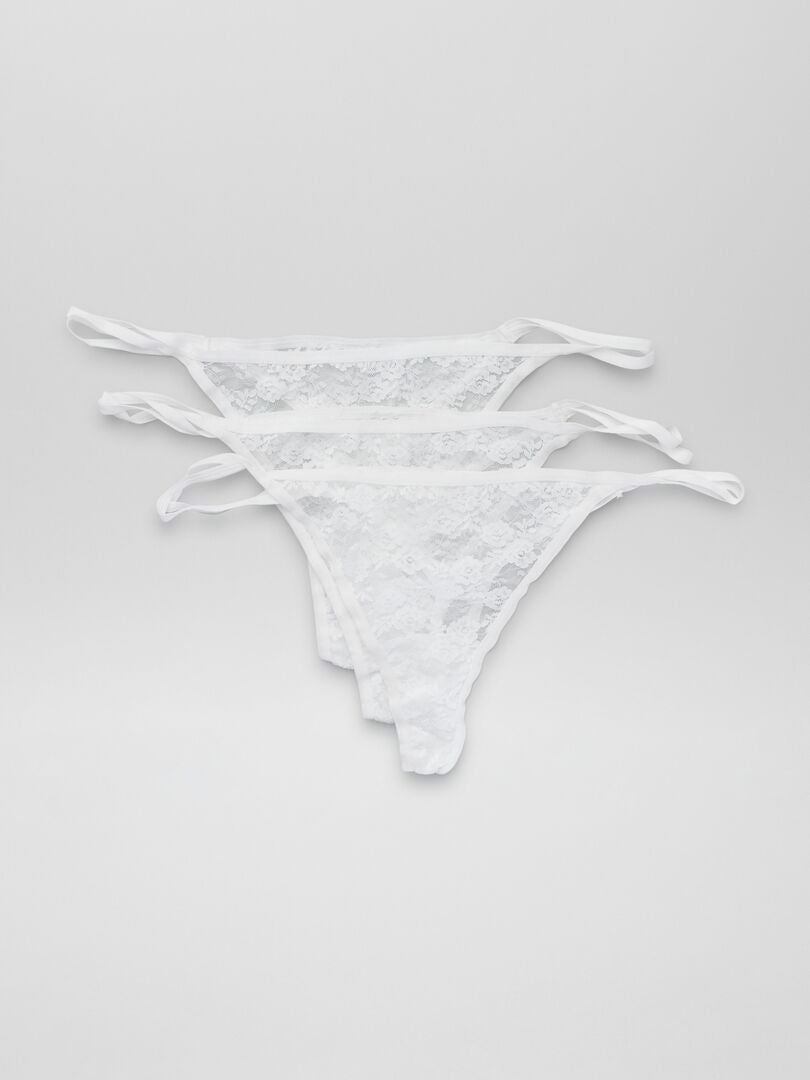 Setje met 3 kanten strings - wit - Kiabi - 8.00€