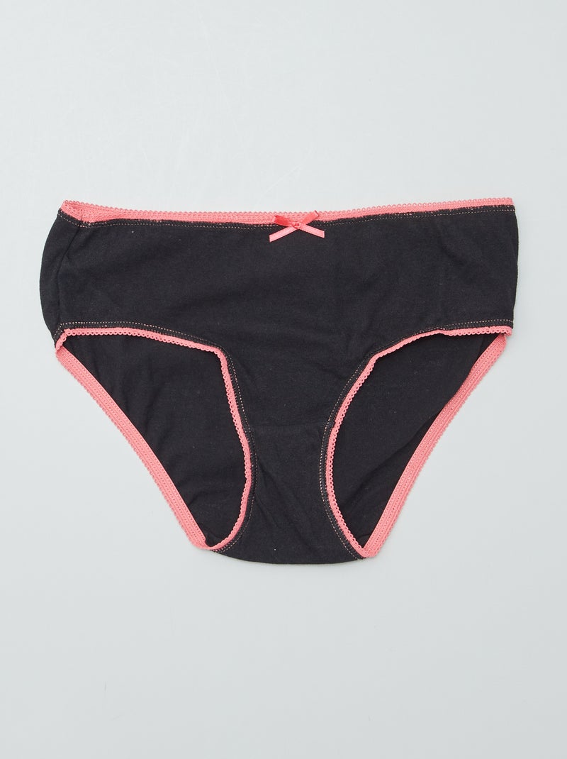 Setje met 3 katoenen onderbroekjes met print ZWART - Kiabi