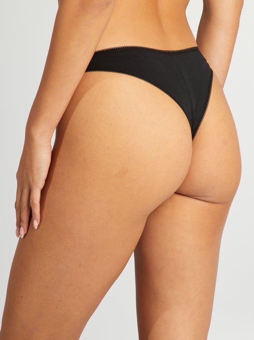 Setje met 3 katoenen tangaslips - Kiabi