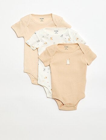 Setje met 3 katoenenbody's met print