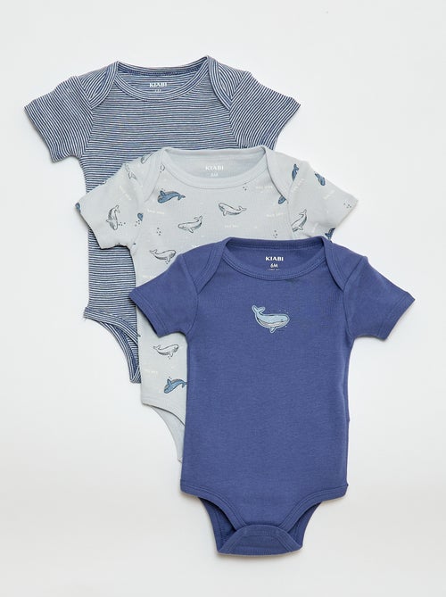 Setje met 3 katoenenbody's met print - Kiabi
