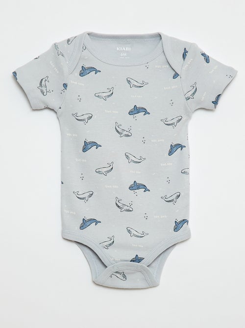 Setje met 3 katoenenbody's met print - Kiabi