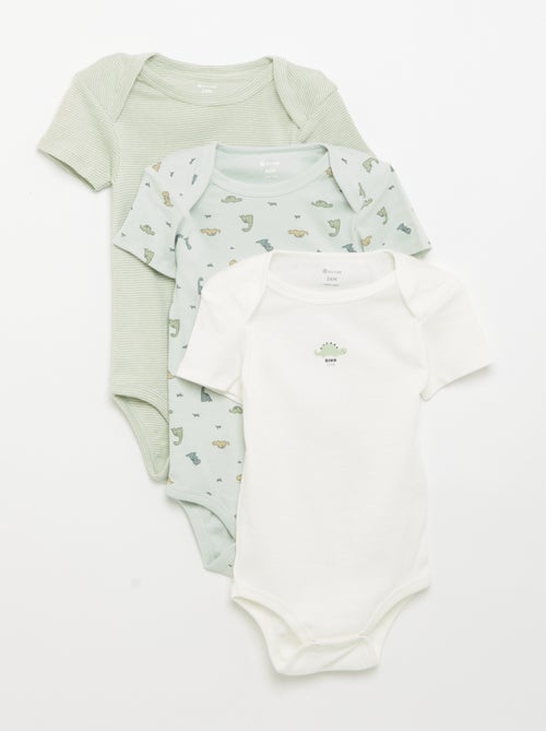 Setje met 3 katoenenbody's met print - Kiabi
