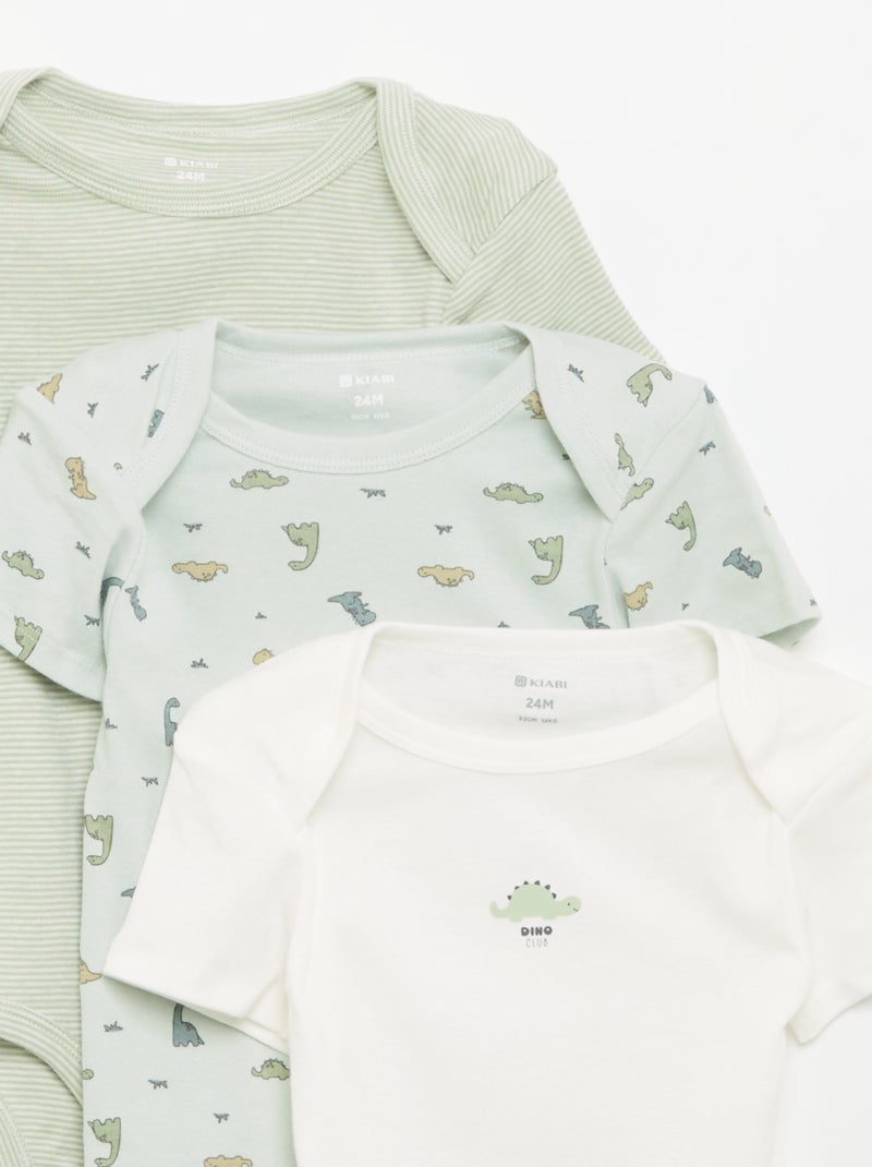 Setje met 3 katoenenbody's met print Blauw - Kiabi