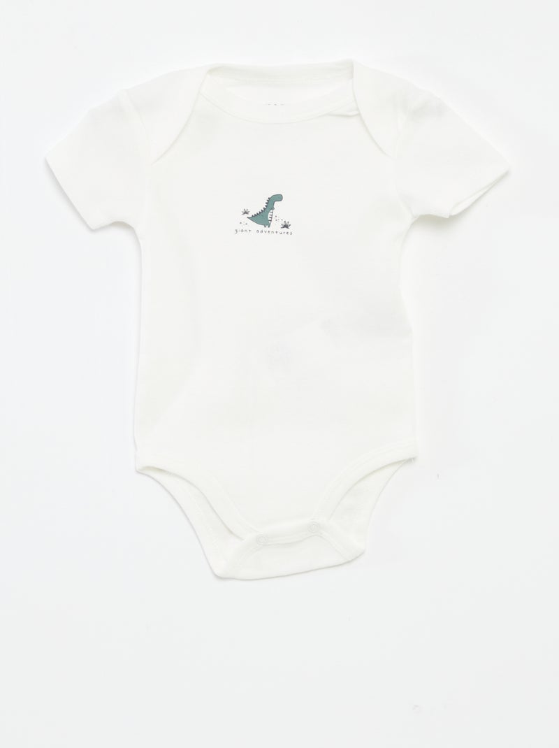 Setje met 3 katoenenbody's met print Groen - Kiabi