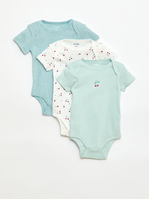 Setje met 3 katoenenbody's met print - Kiabi