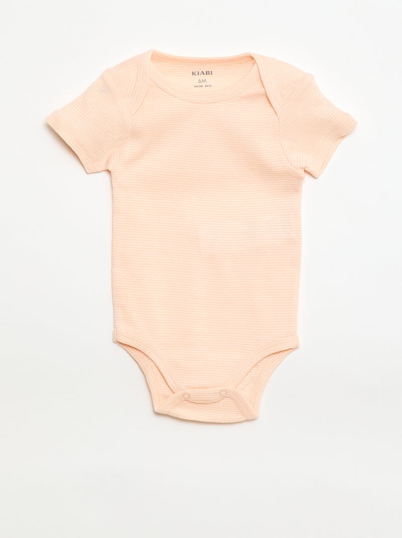 Setje met 3 katoenenbody's met print Oranje - Kiabi