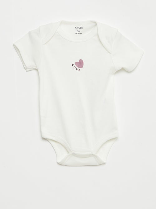 Setje met 3 katoenenbody's met print - Kiabi