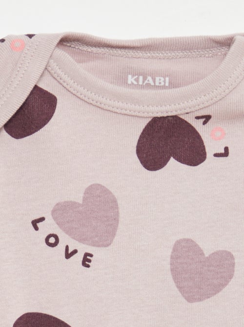 Setje met 3 katoenenbody's met print - Kiabi