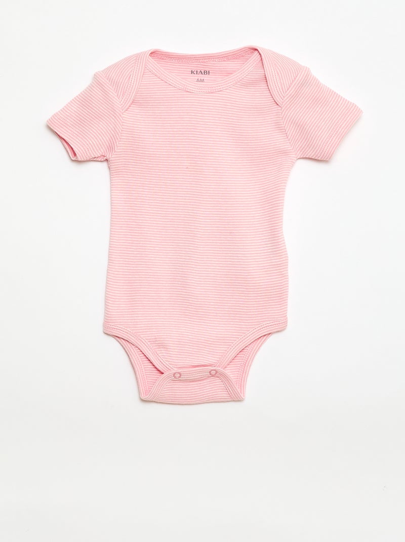 Setje met 3 katoenenbody's met print Rose - Kiabi