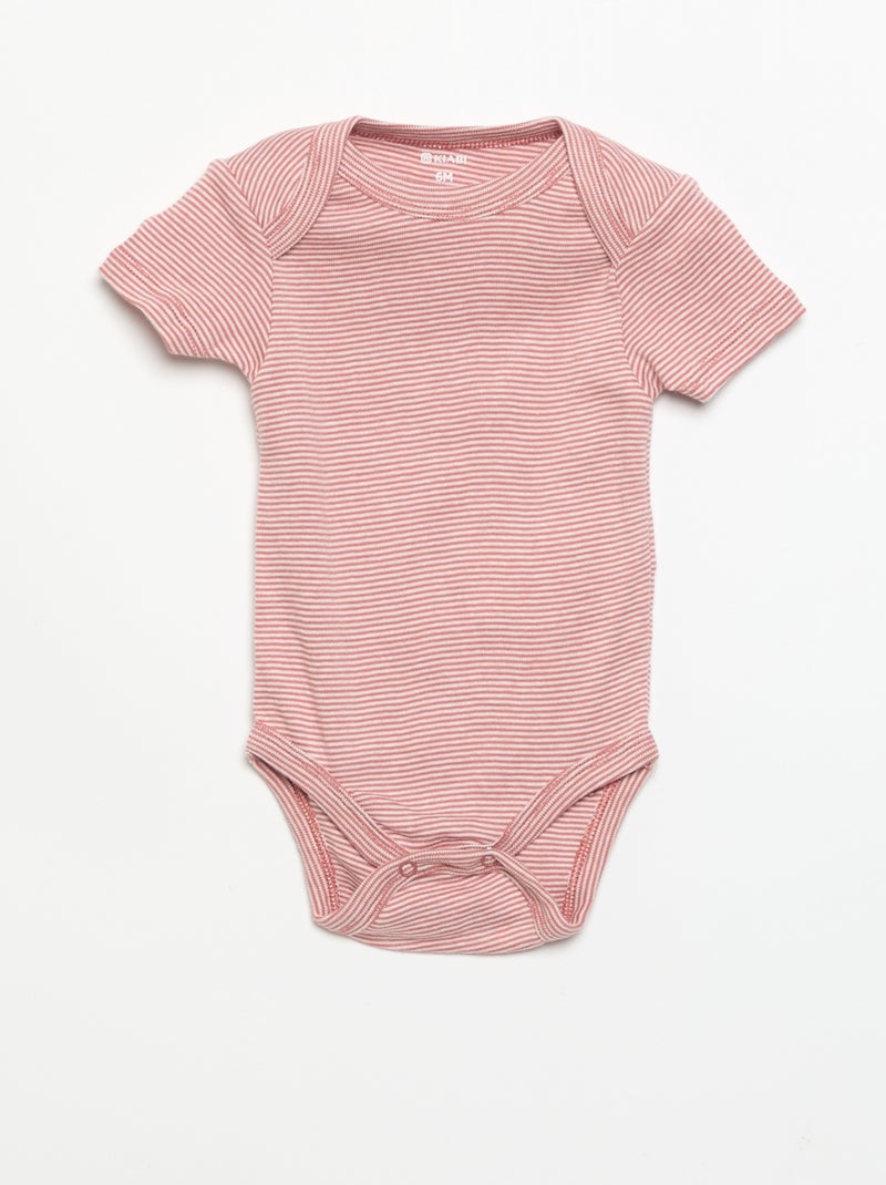 Setje met 3 katoenenbody's met print Rose - Kiabi