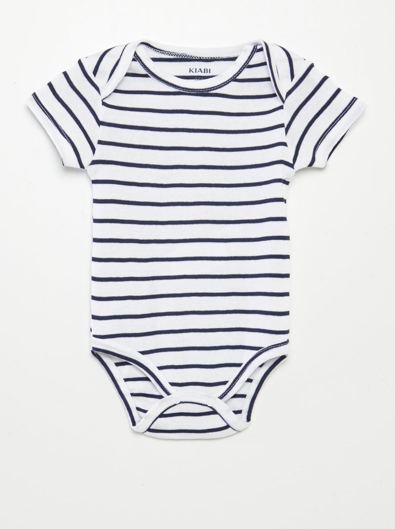 Setje met 3 katoenenbody's met print WIT - Kiabi