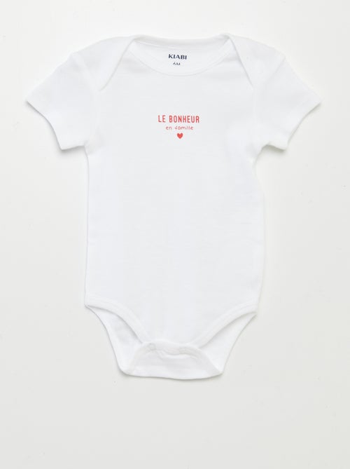 Setje met 3 katoenenbody's met print - Kiabi