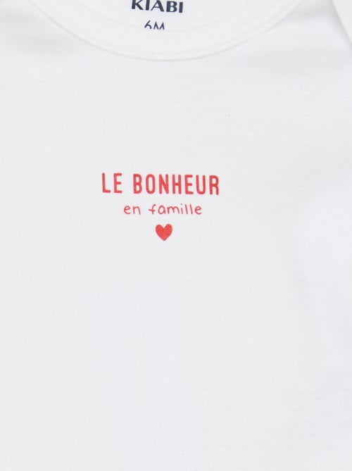 Setje met 3 katoenenbody's met print - Kiabi