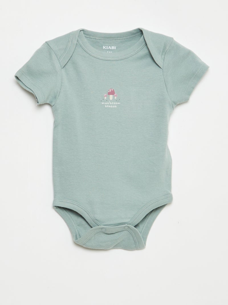 Setje met 3 katoenenbody's met print Wit - Kiabi