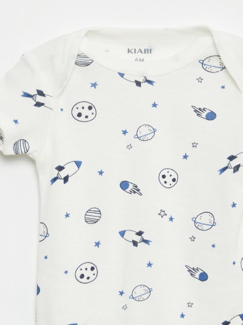 Setje met 3 katoenenbody's met print - Kiabi