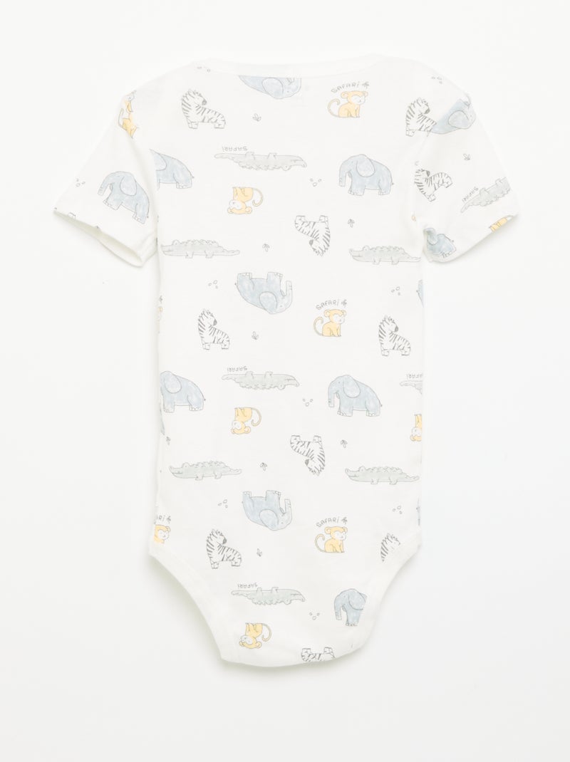 Setje met 3 katoenenbody's met print Wit - Kiabi