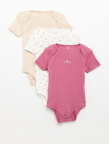 Setje met 3 katoenenbody's met print