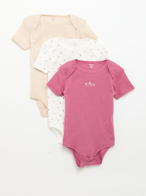 Setje met 3 katoenenbody's met print - Kiabi Setje met 3 katoenenbody's met print - Kiabi