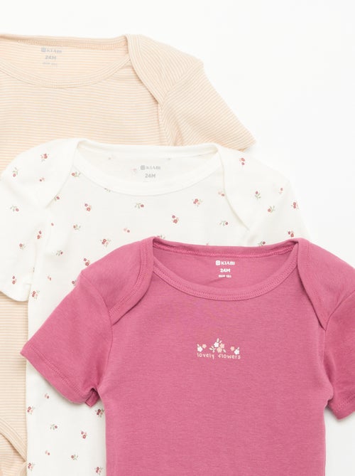 Setje met 3 katoenenbody's met print - Kiabi Setje met 3 katoenenbody's met print - Kiabi