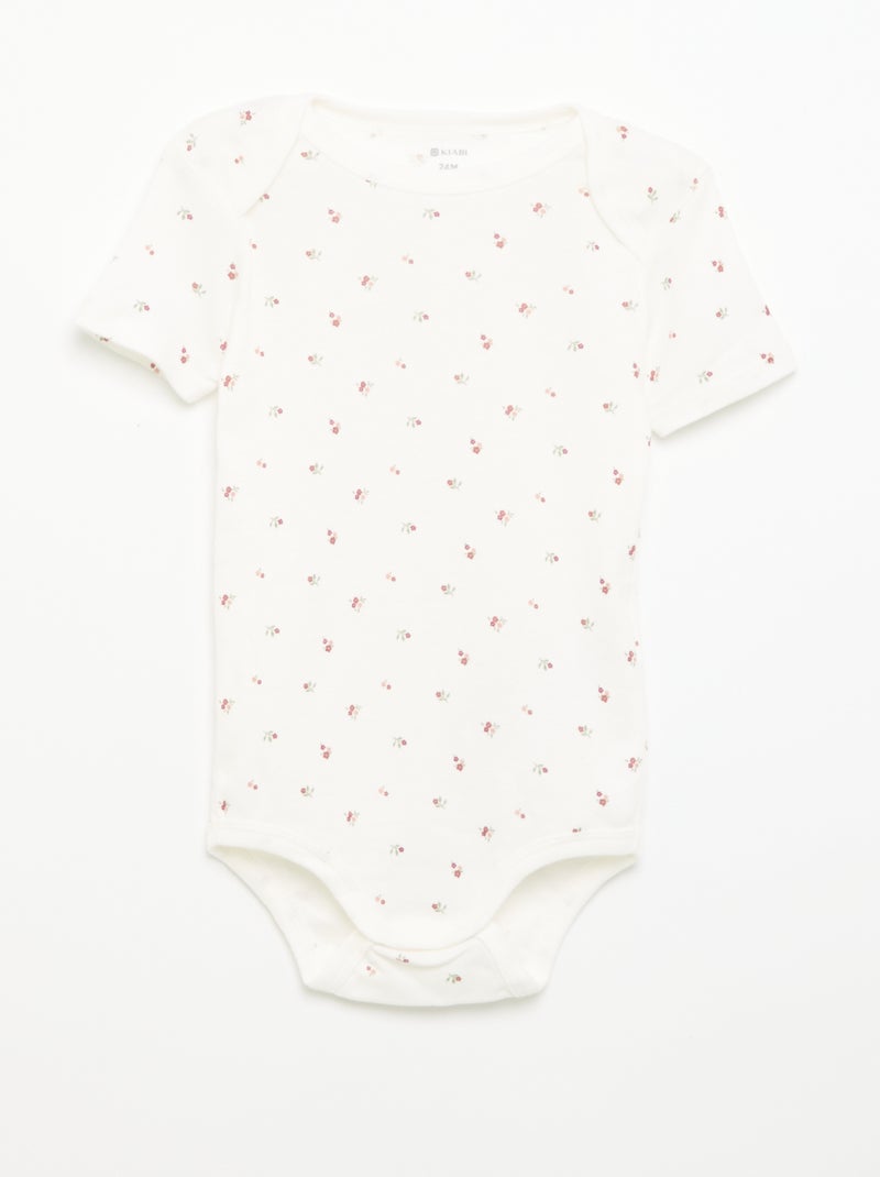 Setje met 3 katoenenbody's met print Wit - Kiabi