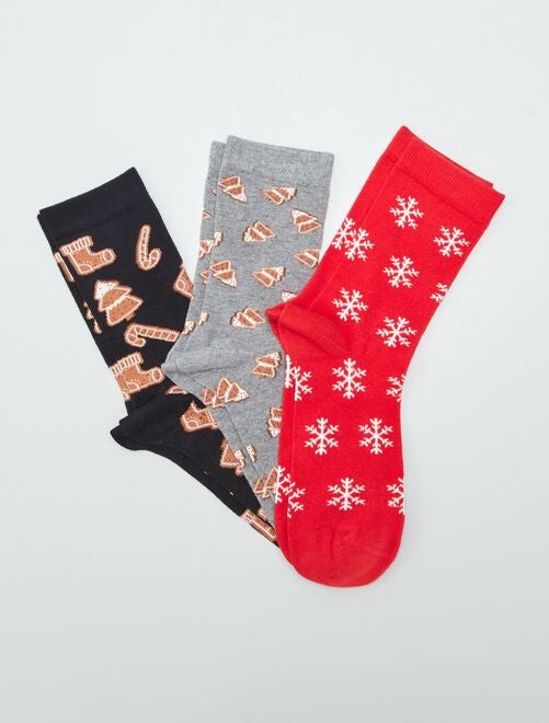 Setje met 3 paar sokken met kerstmotief - Kiabi