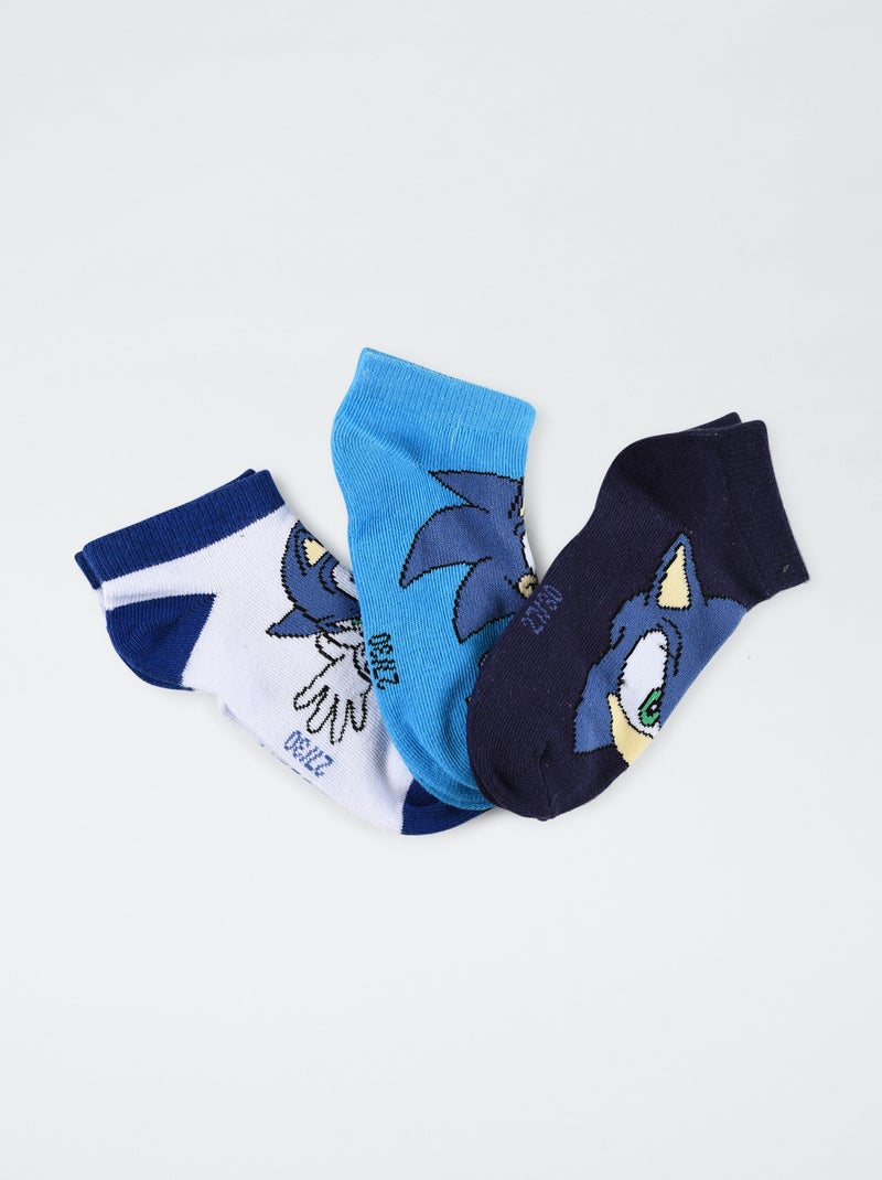 Setje met 3 paar sokken 'Sonic' BLAUW - Kiabi