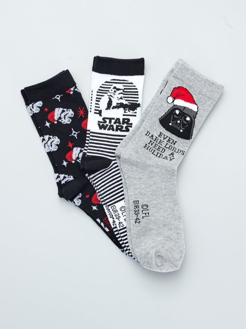 Setje met 3 paar Star Wars-sokken ZWART - Kiabi