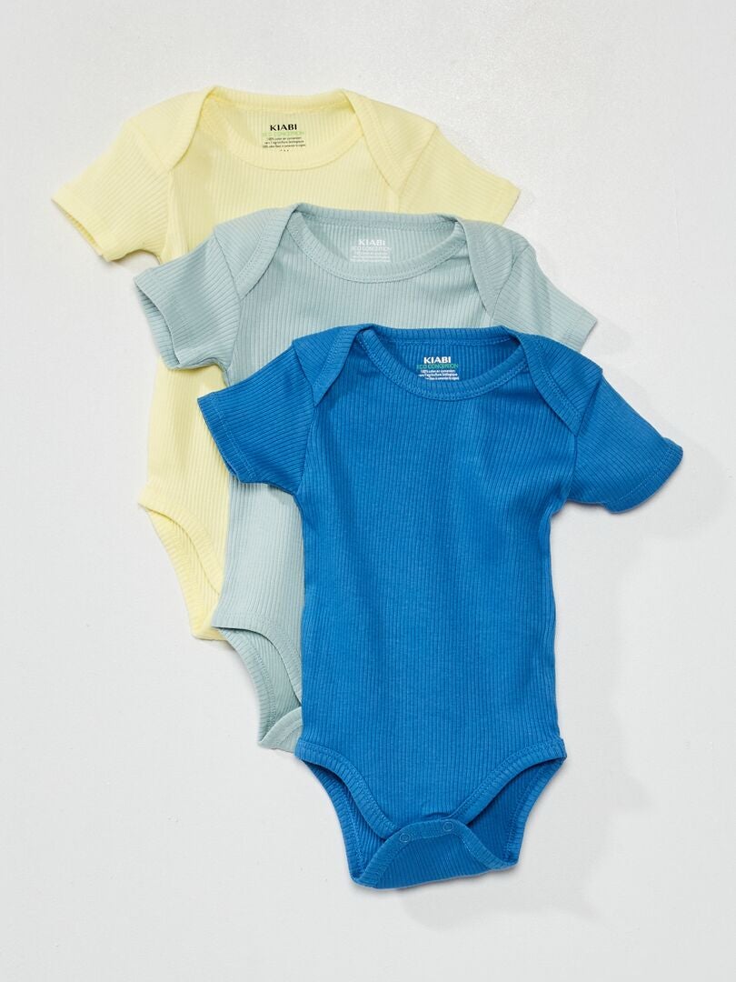 Setje met 3  rompertjes BLAUW - Kiabi
