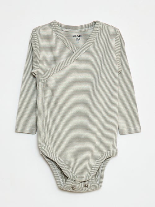 Setje met 3 rompertjes met lange mouw en drukknoopsluiting - Kiabi