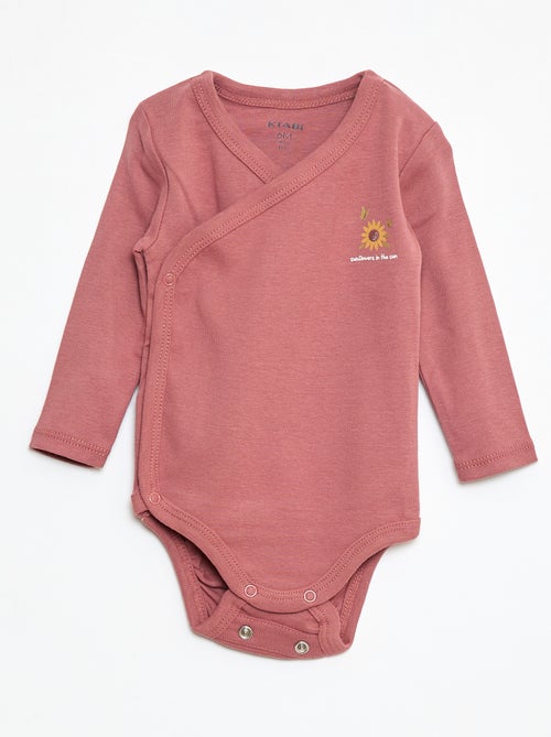 Setje met 3 rompertjes met lange mouw en drukknoopsluiting - Kiabi