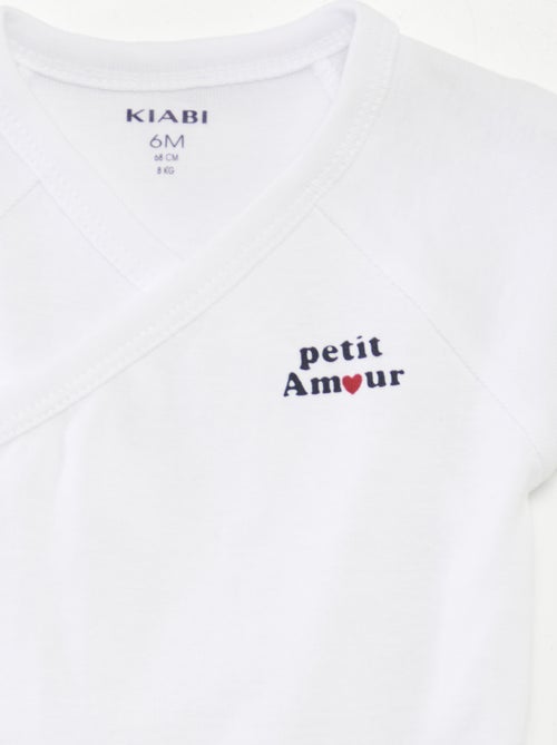 Setje met 3 rompertjes met overslagkraagje - Kiabi