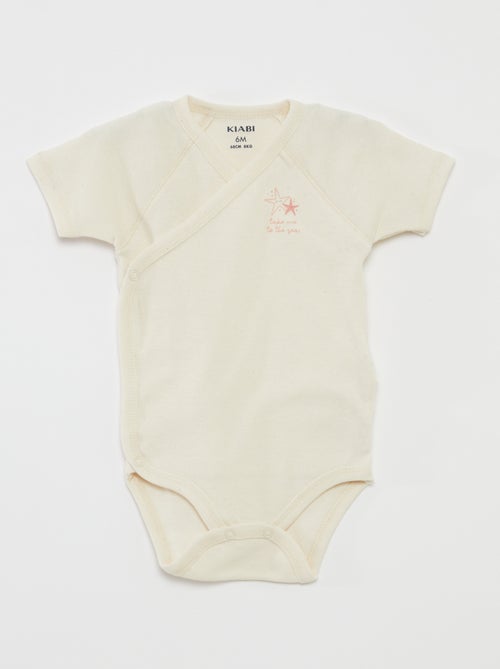 Setje met 3 rompertjes met overslagkraagje - Kiabi