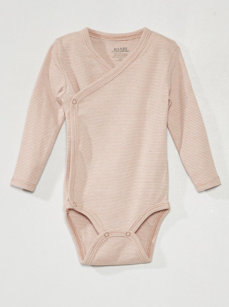 Setje met 3 rompertjes van ribtricot - 3-delig Grijs - Kiabi