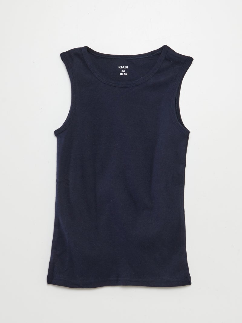 Setje met 3 singlets BLAUW - Kiabi